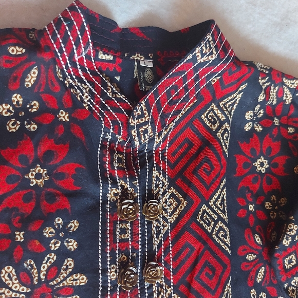 Geometric patterned cotton tunic - Picture 5 of 7